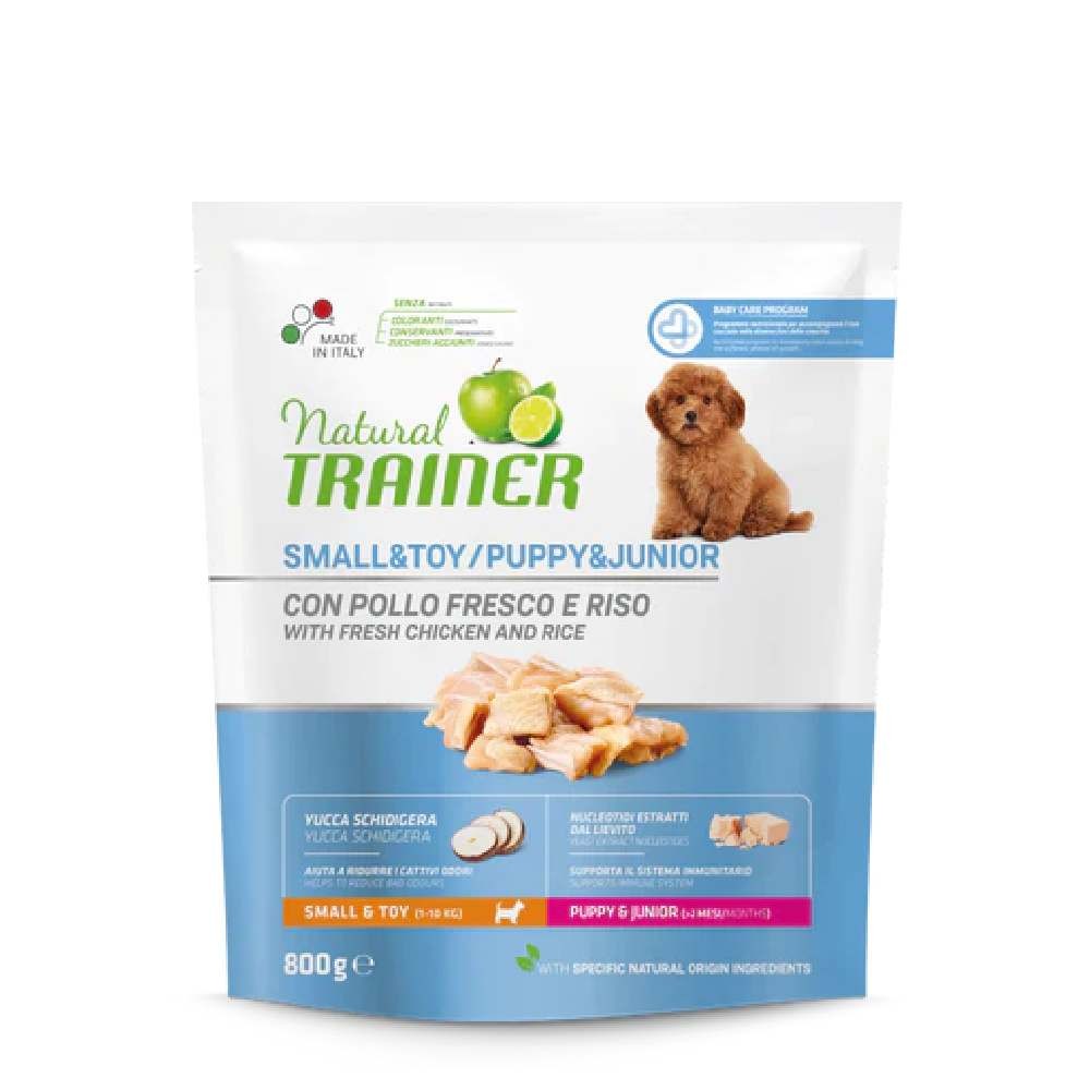 CROCCHETTE CANE MINI PUPPY&JUNIOR CON POLLO 800 GR - NATURAL TRAINER