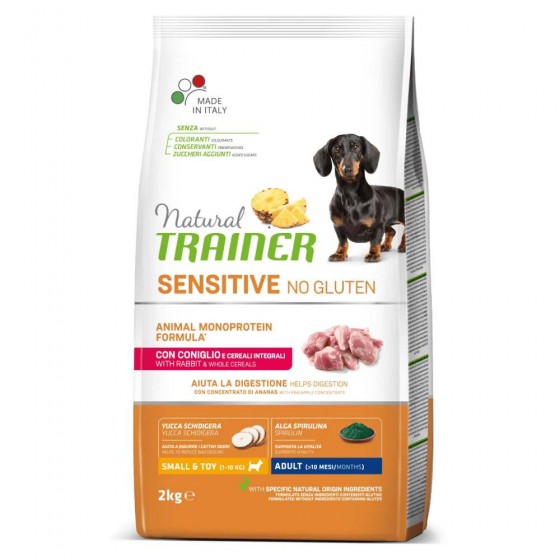 CROCCHETTE CANE SENSITIVE MINI ADULT CON CONIGLIO E CEREALI INTEGRALI 2 KG - NATURAL TRAINER