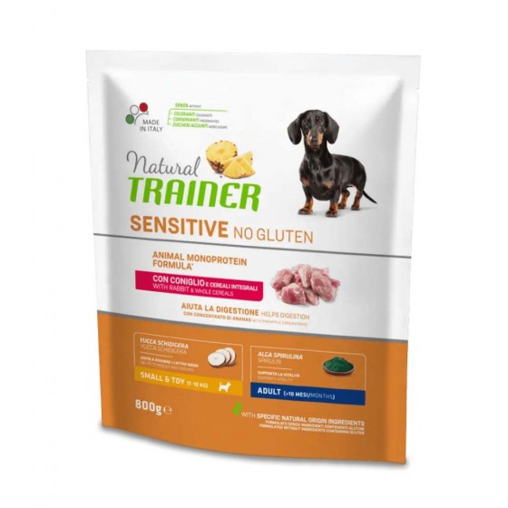 CROCCHETTE CANE SENSITIVE MINI ADULT CON CONIGLIO E CEREALI INTEGRALI 800 GR - NATURAL TRAINER