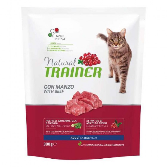 CROCCHETTE GATTO ADULT CON MANZO 300 GR - NATURAL TRAINER