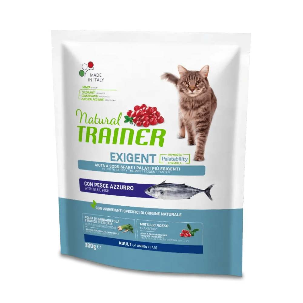 CROCCHETTE GATTO EXIGENT ADULT CON PESCE AZZURRO 300 GR - NATURAL TRAINER