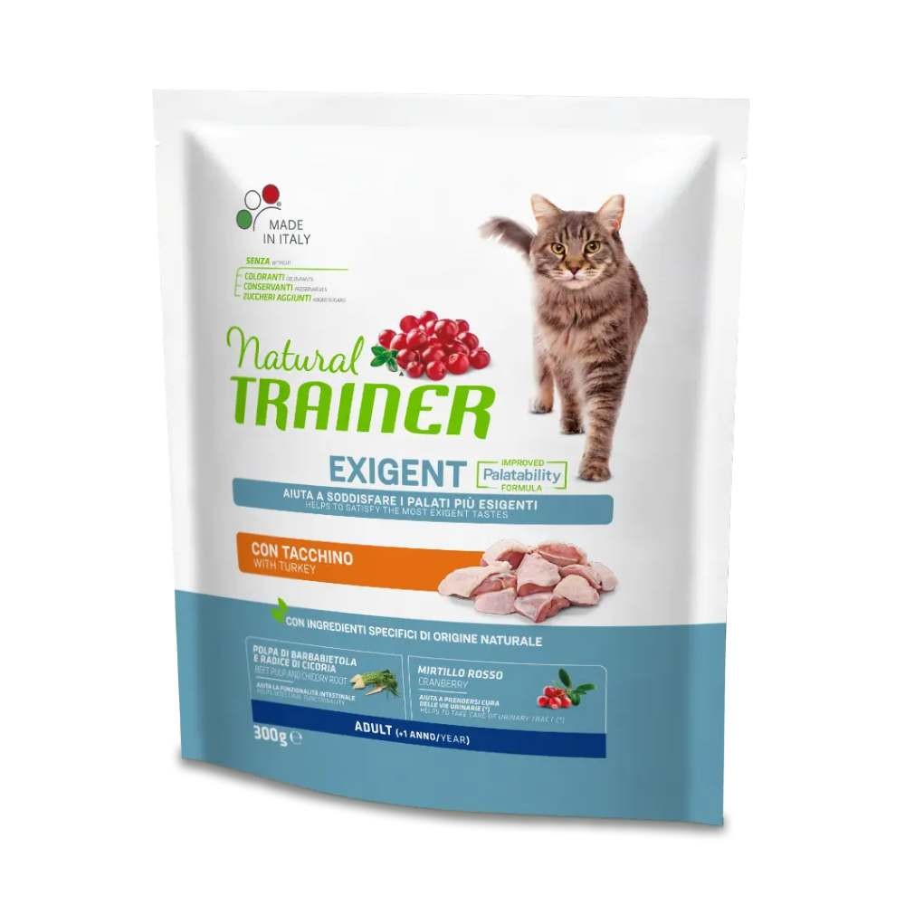 CROCCHETTE GATTO EXIGENT ADULT CON TACCHINO 300 GR - NATURAL TRAINER