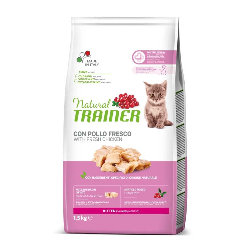 CROCCHETTE KITTEN CON POLLO 1,5  KG - NATURAL TRAINER