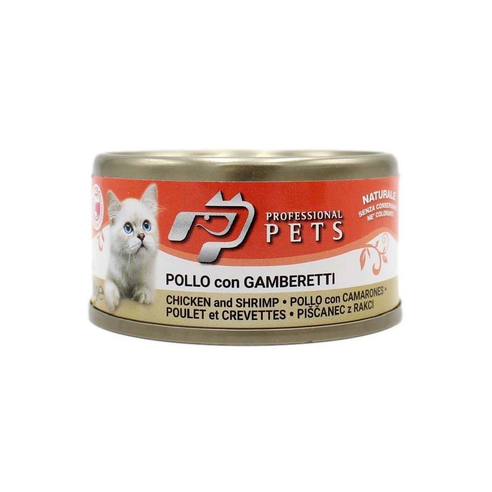 UMIDO PER GATTO GUSTO POLLO CON GAMBERETTI 70 GR - PROFESSIONAL PET