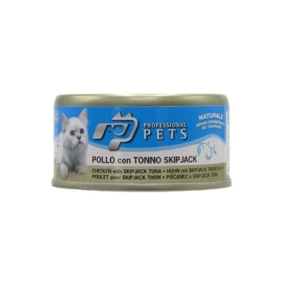 UMIDO PER GATTO GUSTO POLLO CON TONNO SKIPJACK 70 GR - PROFESSIONAL PET