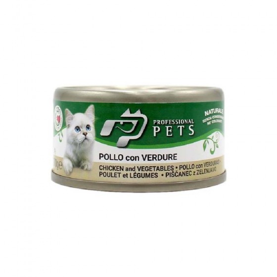 UMIDO PER GATTO GUSTO POLLO CON VERDURE 70 GR - PROFESSIONAL PET