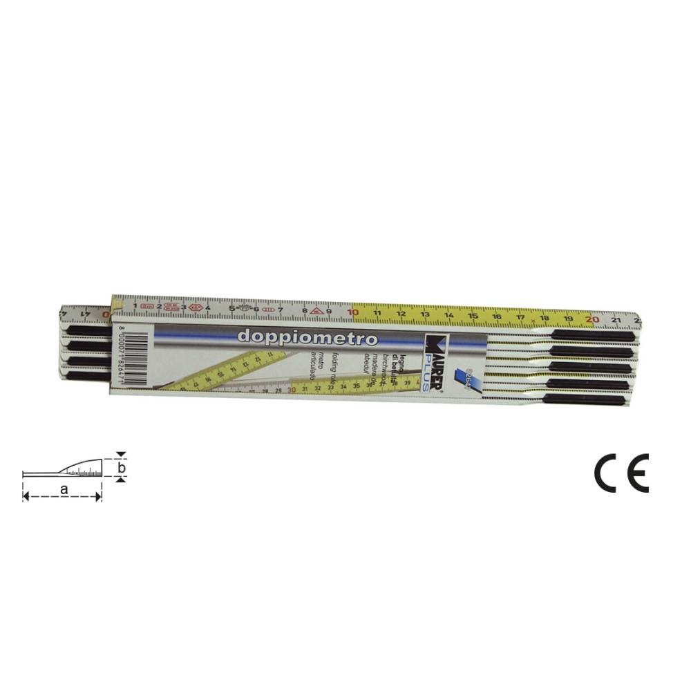 DOPPIOMETRO IN LEGNO 2MT - MAURER PLUS DOPPIOMETRO IN LEGNO 2MT - MAURER PLUS