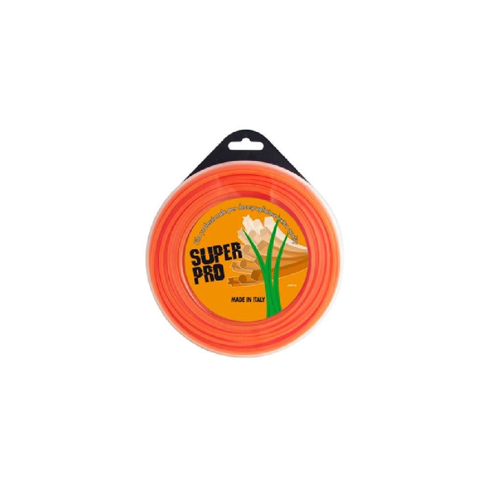 FILO IN NYLON PROFESSIONALE PER DECESPUGLIATORE PROFILO QUADRO 4 MM X 25 M