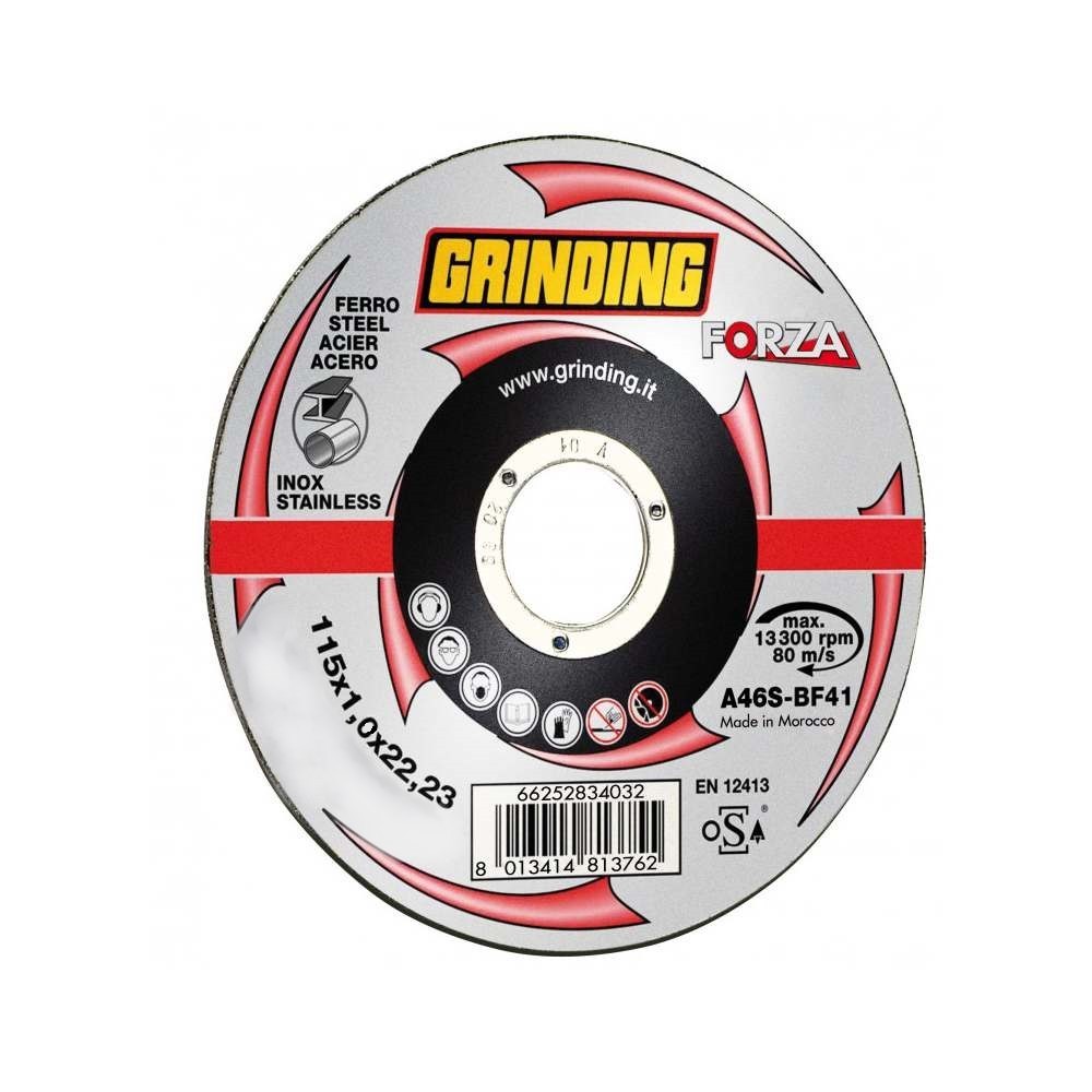DISCO ABRASIVO PIANO "FORZA" PER FERRO 115 SPESS.1,0 MM - GRINDING DISCO ABRASIVO PIANO "FORZA" PER FERRO 115 SPESS.1,0 MM - GRINDING