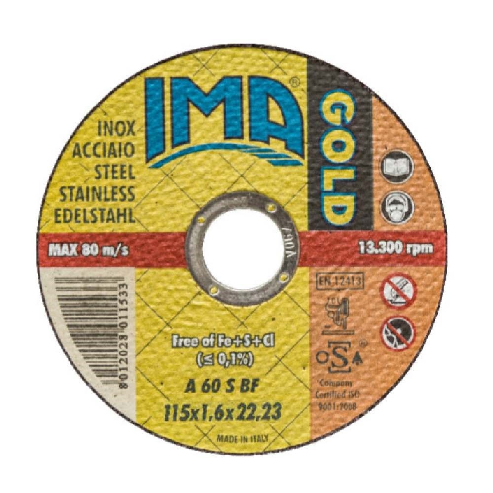 MINIDISCO "GOLD" PIANO PER ACCIAIO INOX 115 MM SPESS.1,6 MM - IMA