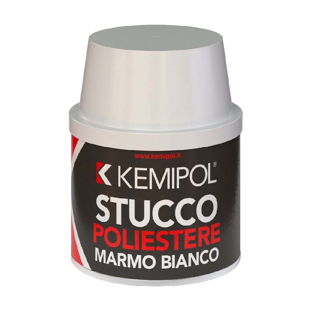 STUCCO POLIESTERE PER MARMO COLORE BIANCO 150 ML - KEMIPOL