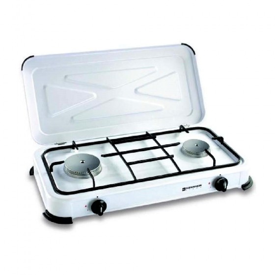 FORNELLO A GAS 2 FUOCHI CON COPERCHIO - KEMPER