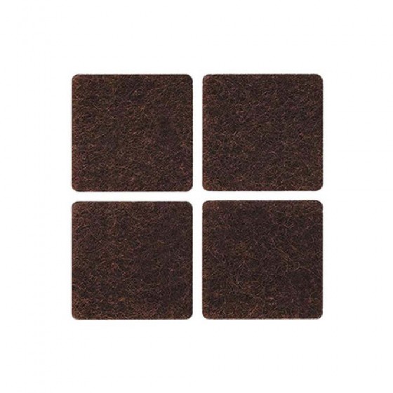 FELTRINI CON AUTOADESIVO 25 X  25 MM 8 PZ COLORE MARRONE