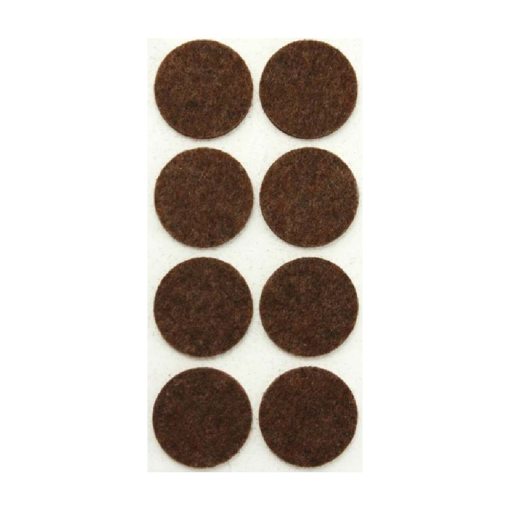 FELTRINI CON AUTOADESIVO Ø 28 MM 8 PZ COLORE MARRONE