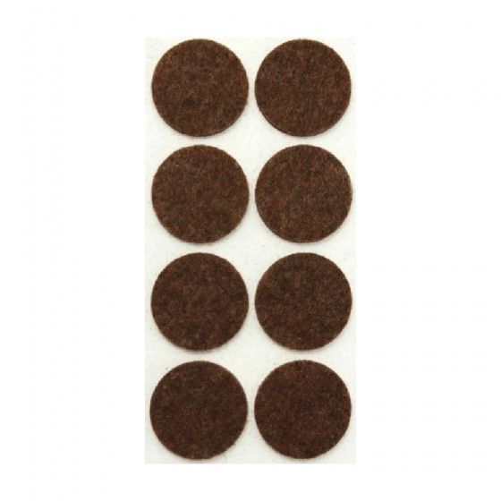 FELTRINI CON AUTOADESIVO Ø 28 MM 8 PZ COLORE MARRONE