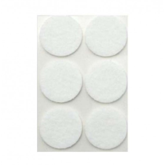 FELTRINI CON AUTOADESIVO Ø 30 MM 6 PZ COLORE BIANCO