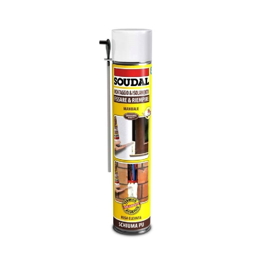 SCHIUMA POLIURETANICA AUTOESPANDENTE UNIVERSALE - MANUALE 750 ML - SOUDAL