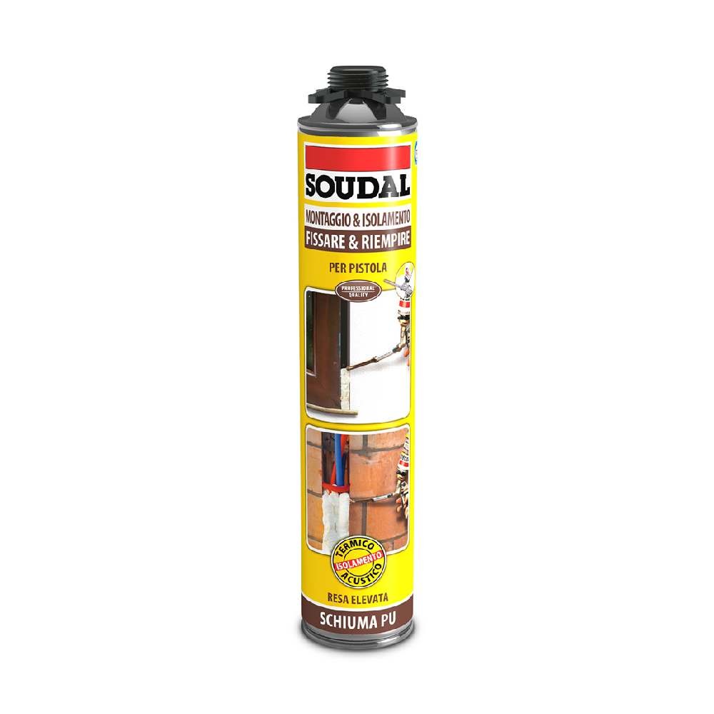 SCHIUMA POLIURETANICA AUTOESPANDENTE UNIVERSALE - PER PISTOLA 750 ML - SOUDAL SCHIUMA POLIURETANICA AUTOESPANDENTE UNIVERSALE - PER PISTOLA 750 ML - SOUDAL