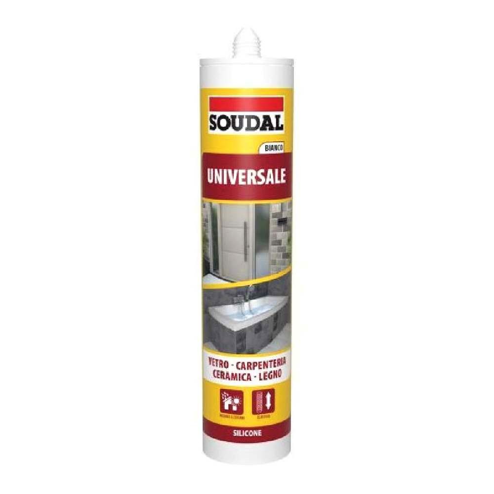 SILICONE ACETICO UNIVERSALE - BIANCO 280 ML - SOUDAL SILICONE ACETICO UNIVERSALE - BIANCO 280 ML - SOUDAL
