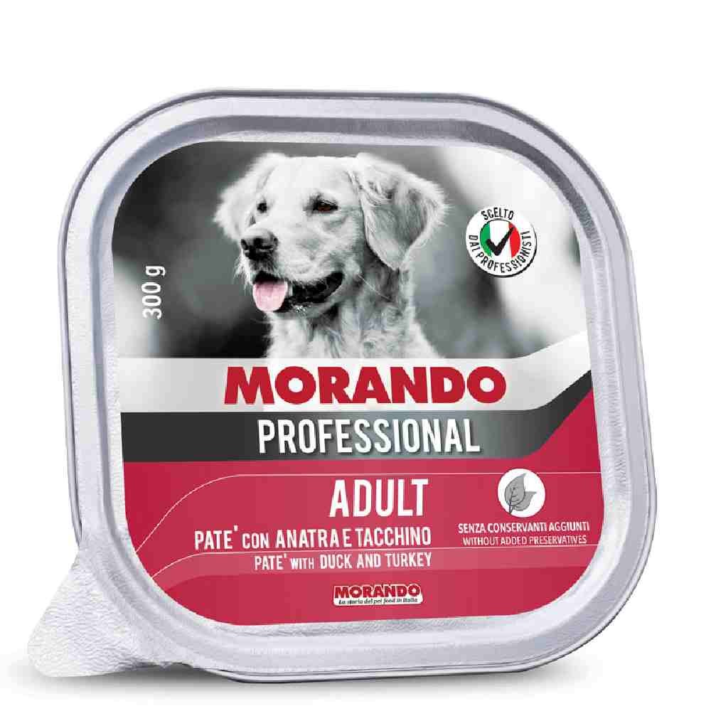 PATE' CANE ADULT CON ANATRA E TACCHINO 300 GR - MORANDO PROFESSIONAL