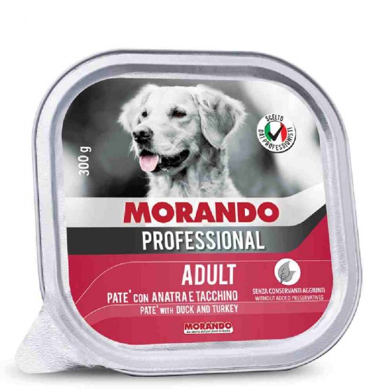 PATE' CANE ADULT CON ANATRA E TACCHINO 300 GR - MORANDO PROFESSIONAL