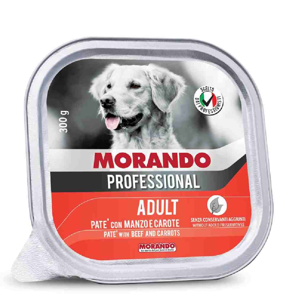 PATE' CANE ADULT CON MANZO E CAROTE 300 GR - MORANDO PROFESSIONAL