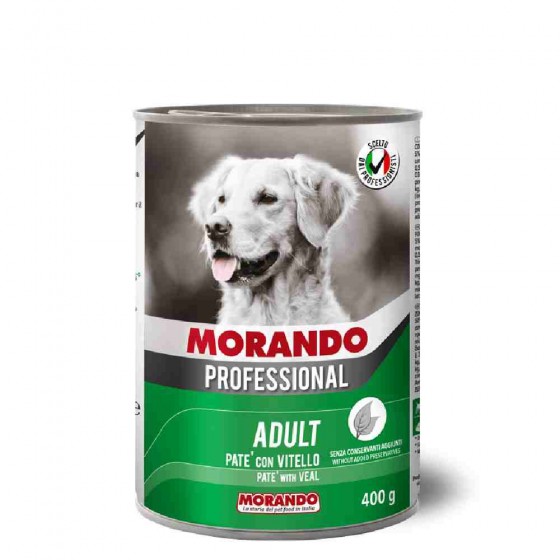 PATE' CANE ADULT CON VITELLO 400 GR - MORANDO PROFESSIONAL