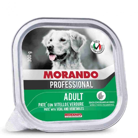 PATE' CANE ADULT CON VITELLO E VERDURE 300 GR - MORANDO PROFESSIONAL
