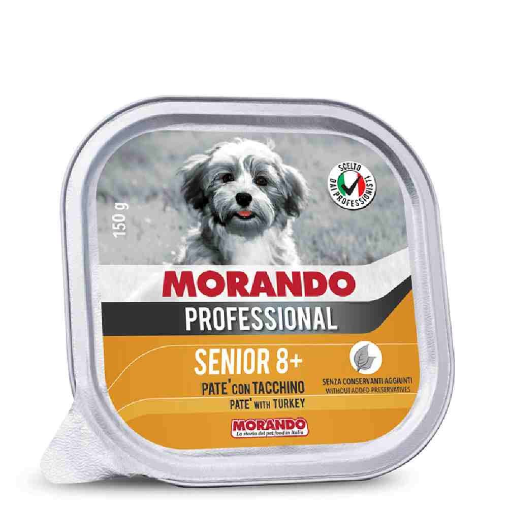 PATE' CANE SENIOR 8+ CON TACCHINO 150 GR - MORANDO PROFESSIONAL