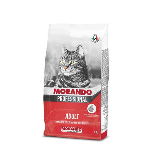 CROCCHETTE GATTO ADULT CON MANZO E POLLO 2 KG - MORANDO PROFESSIONAL