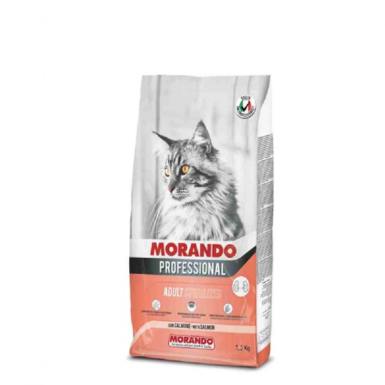 CROCCHETTE GATTO ADULT STERILIZED CON SALMONE 1,5 KG - MORANDO PROFESSIONAL