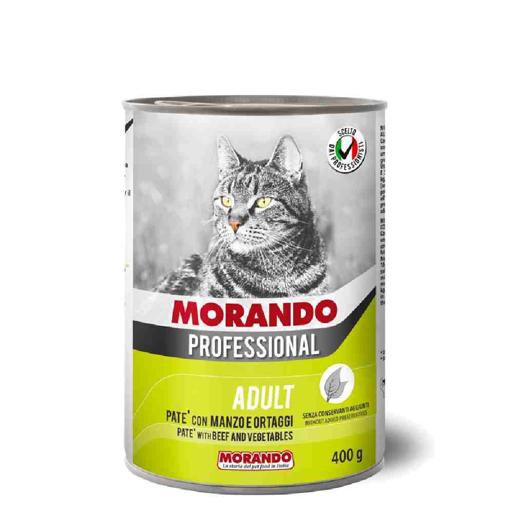 PATE' GATTO ADULT CON MANZO E ORTAGGI 400 GR - MORANDO PROFESSIONAL
