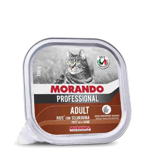 PATE' GATTO ADULT CON SELVAGGINA 100 GR - MORANDO PROFESSIONAL