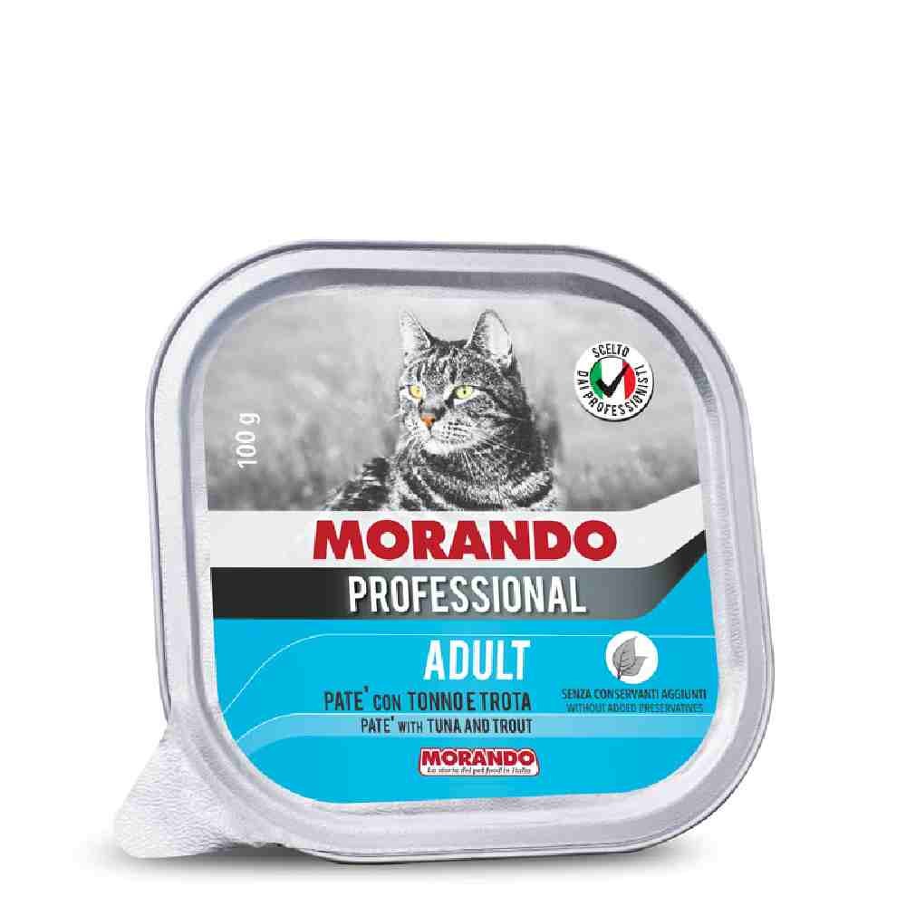 PATE' GATTO ADULT CON TONNO E TROTA 100 GR - MORANDO PROFESSIONAL