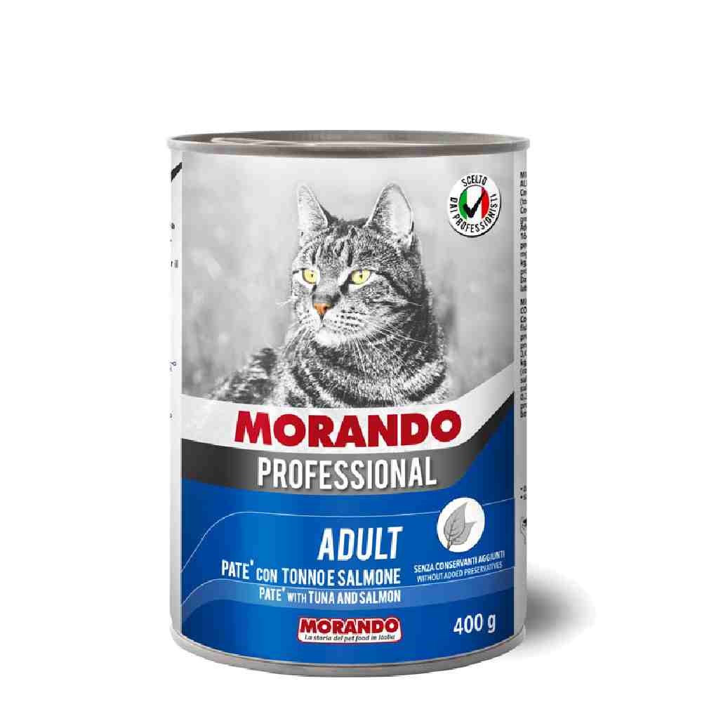 PATE' GATTO ADULT TONNO E SALMONE 400 GR - MORANDO PROFESSIONAL