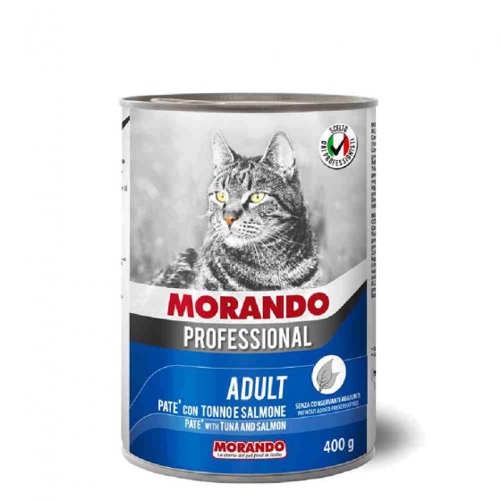 PATE' GATTO ADULT TONNO E SALMONE 400 GR - MORANDO PROFESSIONAL