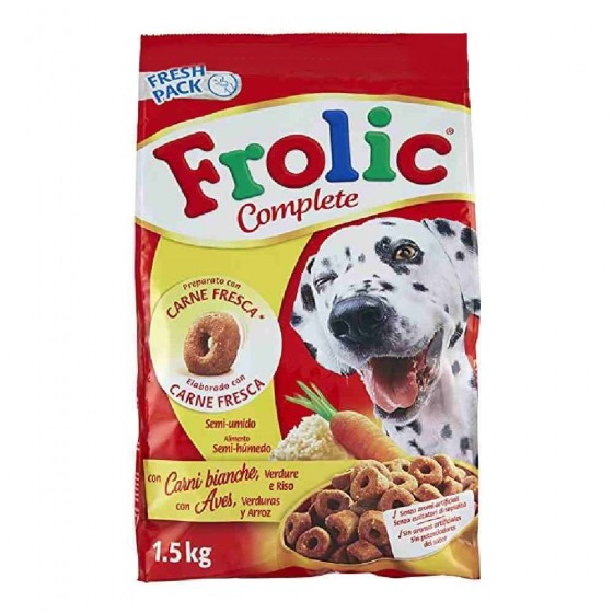 CROCCHETTE SEMI UMIDE PER CANE CON CARNI BIANCHE, VERDURE E RISO 1,5 KG - FROLIC
