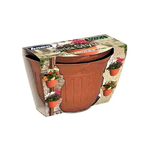 VASO GERLA MODELLO STYLE 26 X 14 X 16 CM COLORE TERRACOTTA CONF. 2 PEZZI - BAMA