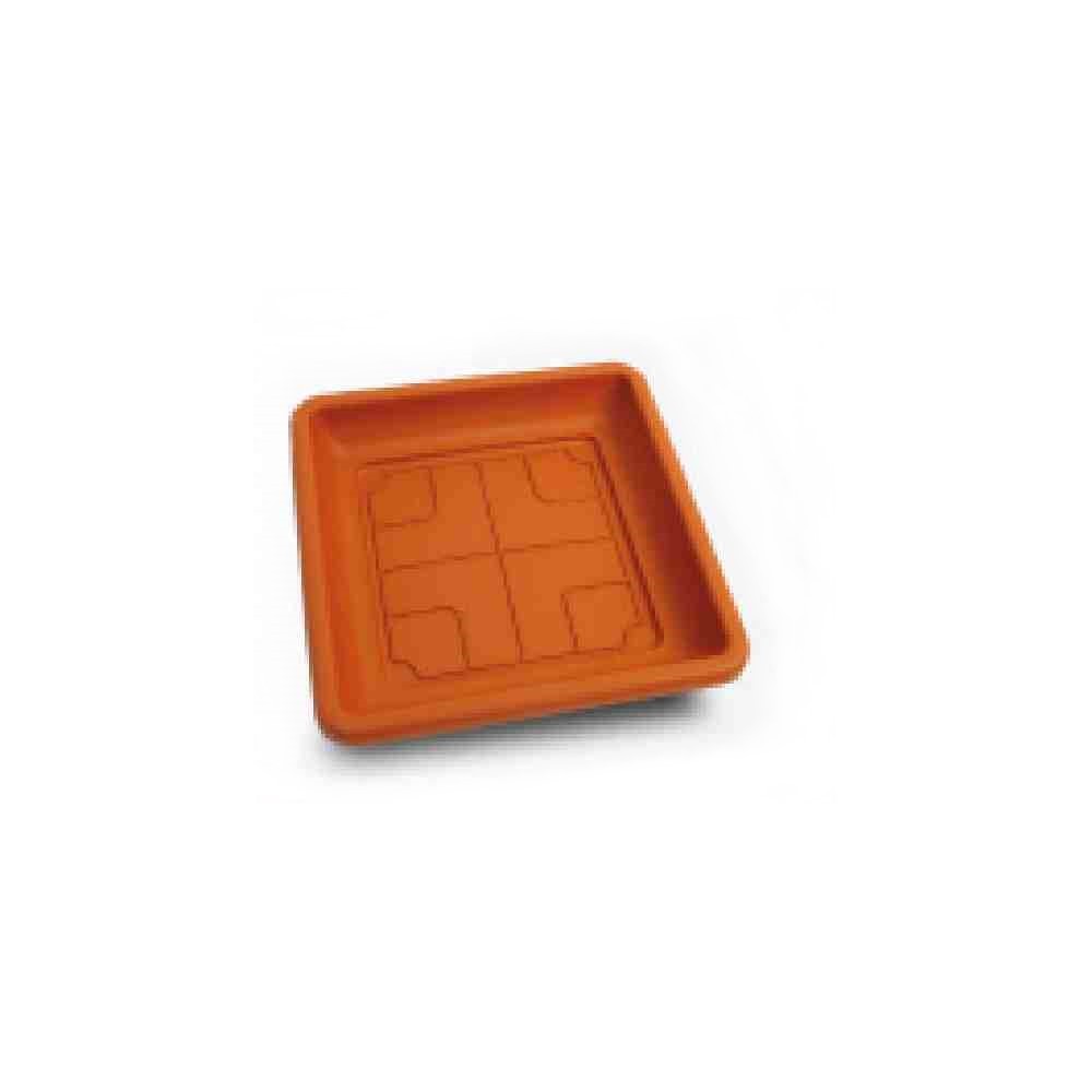 SOTTO VASO QUADRO MODELLO VULCANO LATO 40 CM COLORE TERRACOTTA - DUPLAST