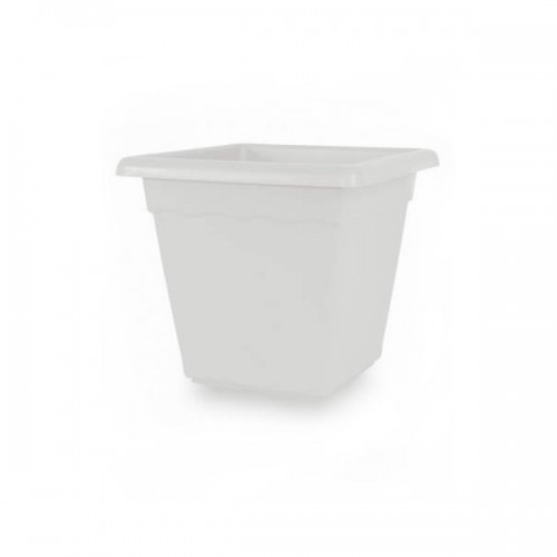 VASO QUADRO PER FIORI MODELLO VULCANO LATO 40 CM COLORE BIANCO - DUPLAST