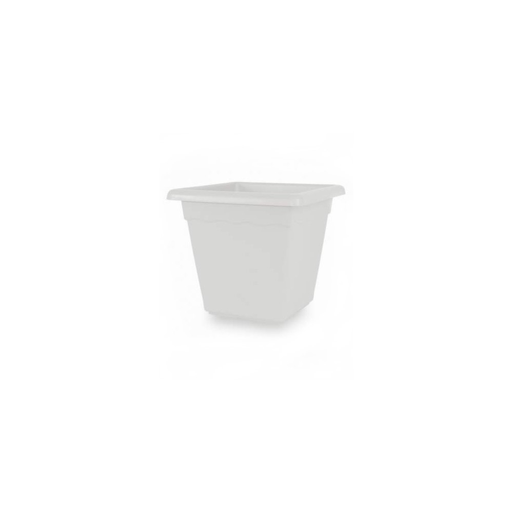 VASO QUADRO PER FIORI MODELLO VULCANO LATO 40 CM COLORE BIANCO - DUPLAST