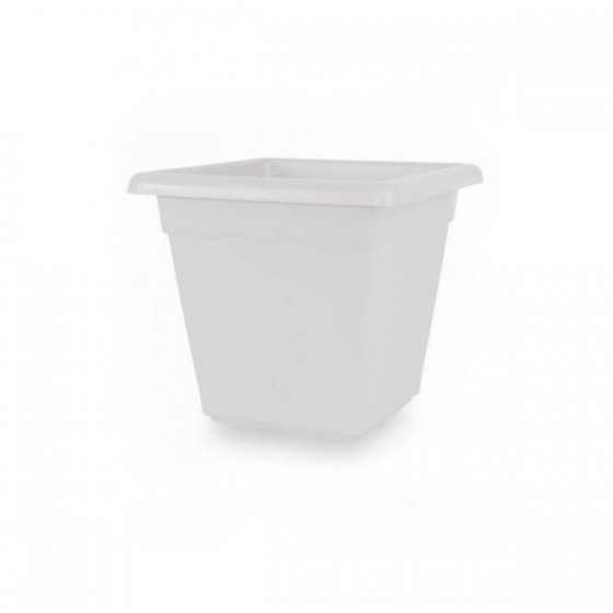 VASO QUADRO PER FIORI MODELLO VULCANO LATO 40 CM COLORE BIANCO - DUPLAST