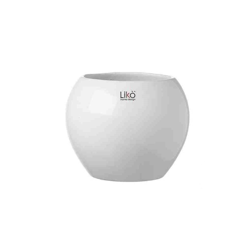 CASPO' PORTAVASO A SFERA IN CERAMICA Ø 16 CM COLORE BIANCO - LIKO'