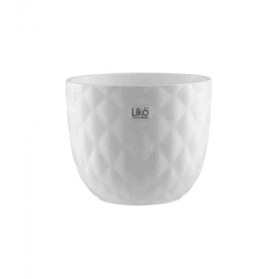 CASPO' PORTAVASO IN CERAMICA DECORATIVO Ø 17 CM COLORE BIANCO - LIKO'
