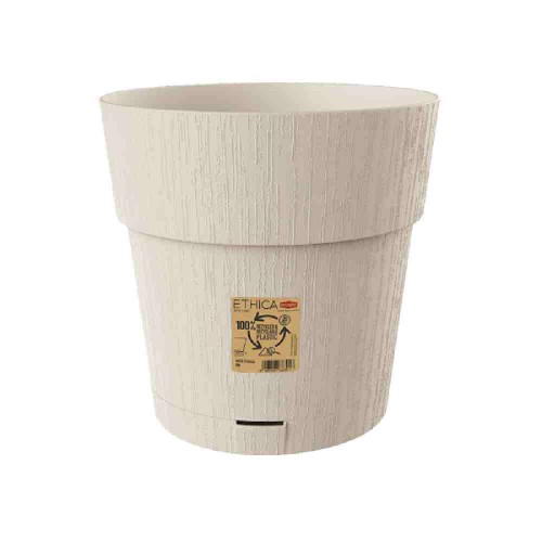 VASO PER FIORI MODELLO ETHICA CON RISERVA D'ACQUA Ø 15 CM COLORE GESSO - STEFANPLAST