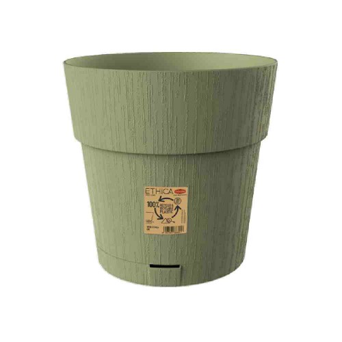 VASO PER FIORI MODELLO ETHICA CON RISERVA D'ACQUA Ø 15 CM COLORE VERDE - STEFANPLAST