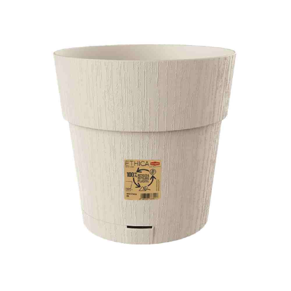 VASO PER FIORI MODELLO ETHICA CON RISERVA D'ACQUA Ø 25 CM COLORE GESSO - STEFANPLAST