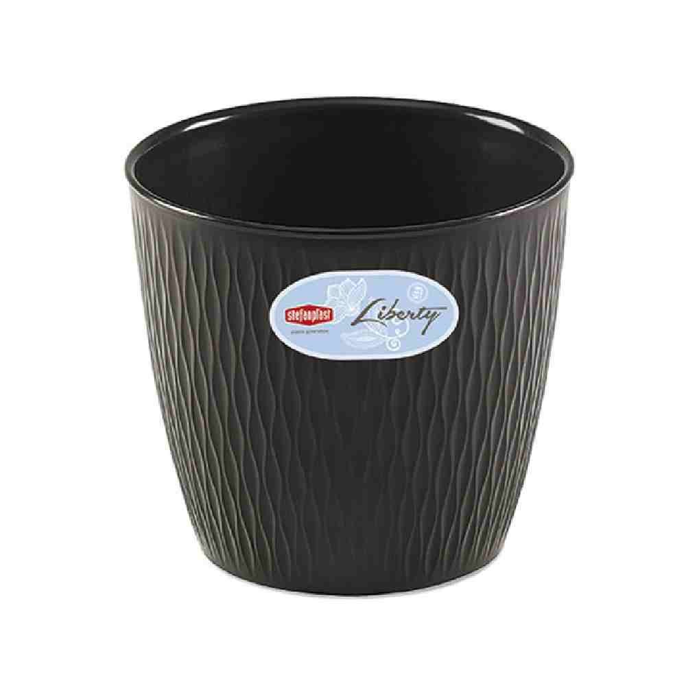 VASO PER FIORI MODELLO LIBERTY Ø 25 CM COLORE GRAFITE- STEFANPLAST