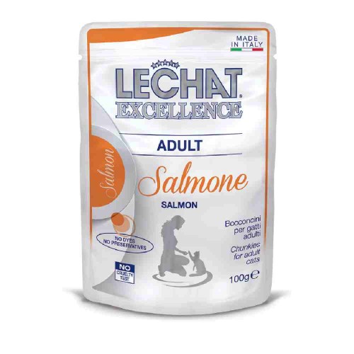 BOCCONCINI GATTO LECHAT EXCELLENCE ADULT CON SALMONE 100 GR - MONGE