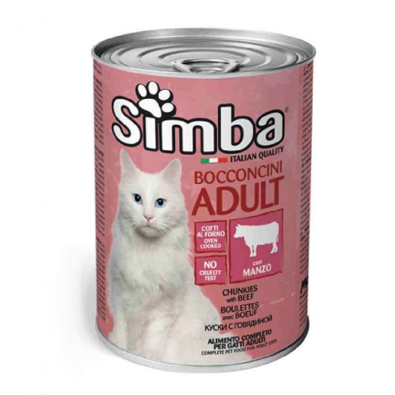 BOCCONCINI GATTO SIMBA ADULT CON MANZO 415 GR - MONGE
